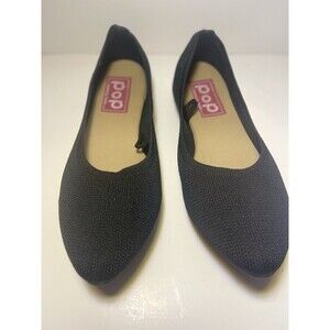 Pop Kovari Black 8m Flats Office Maryjane Mesh Casual NEW/Box